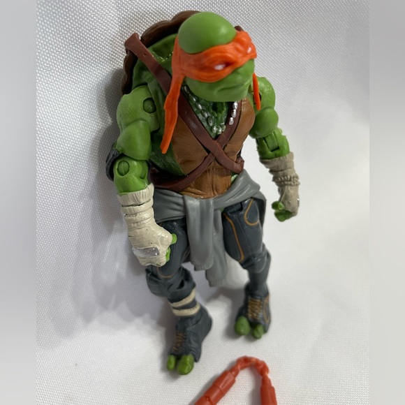 4.5” TMNT Teenage Mutant Ninja Turtles Michelangelo Mikey Mike action figure 201 - Picture 2 of 7